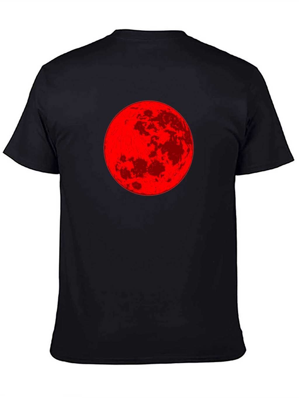 Red Moon Graphic Tee - Stylish Black T-Shirt