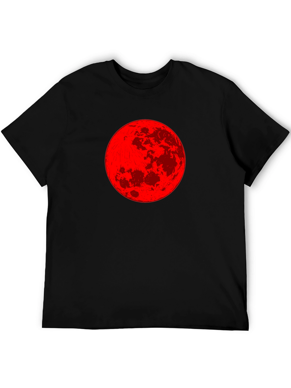 Red Moon Graphic Tee - Stylish Black T-Shirt