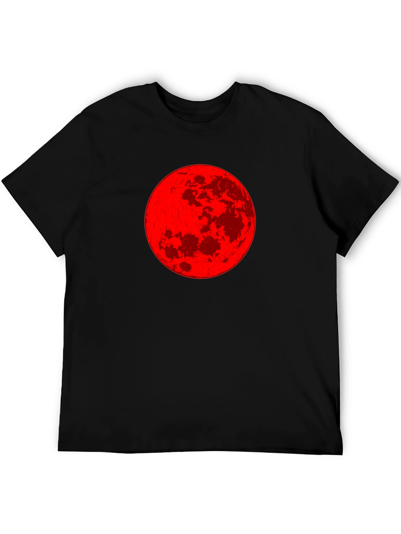 Red Moon Graphic Tee - Stylish Black T-Shirt