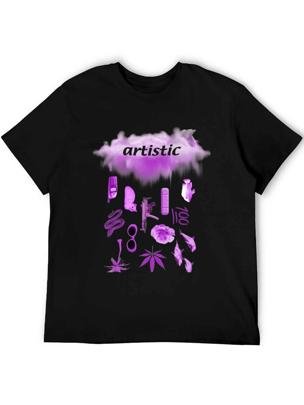 Artistic Graphic Print Crew Neck T-Shirt