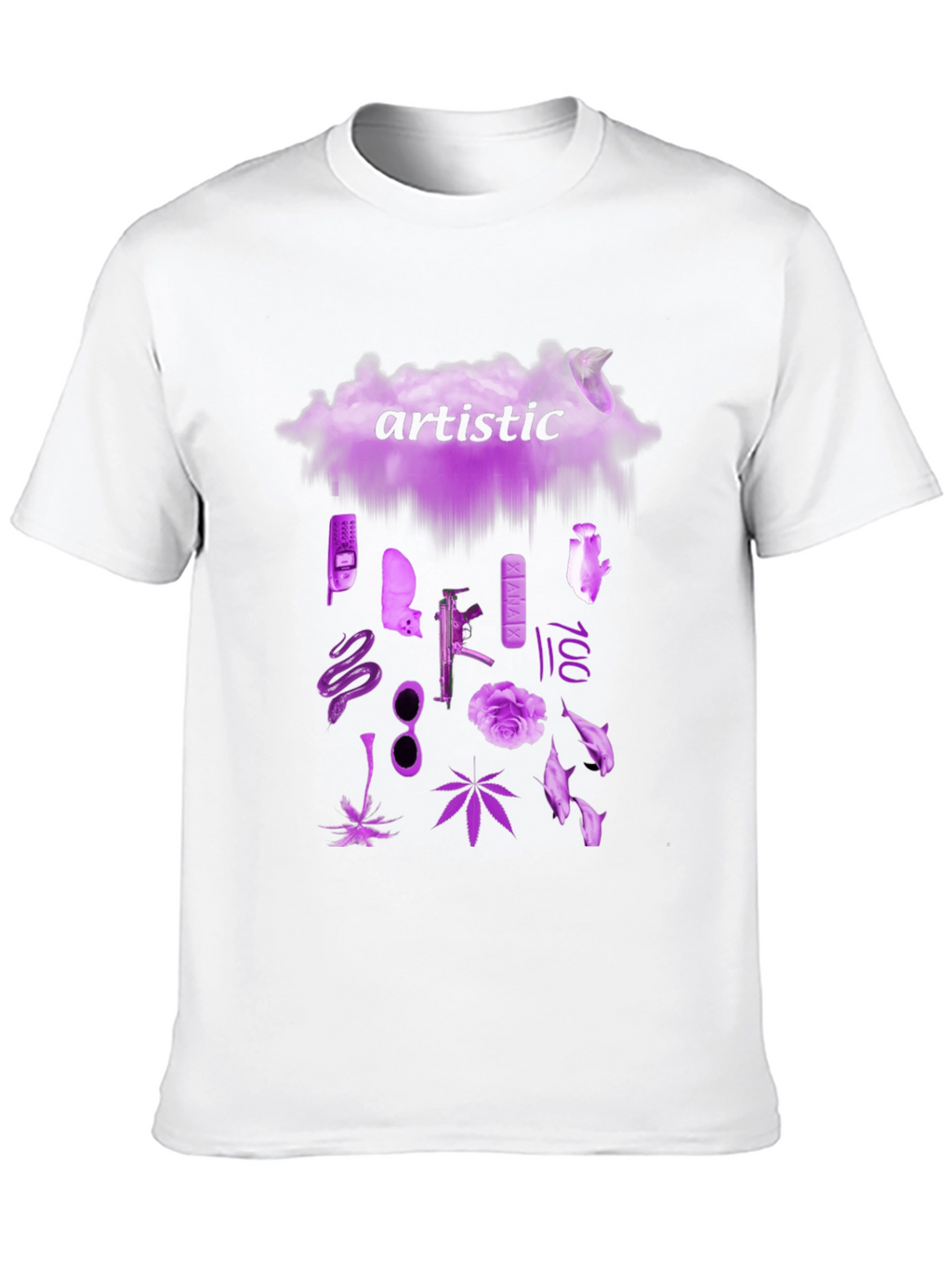 Artistic Graphic Print Crew Neck T-Shirt