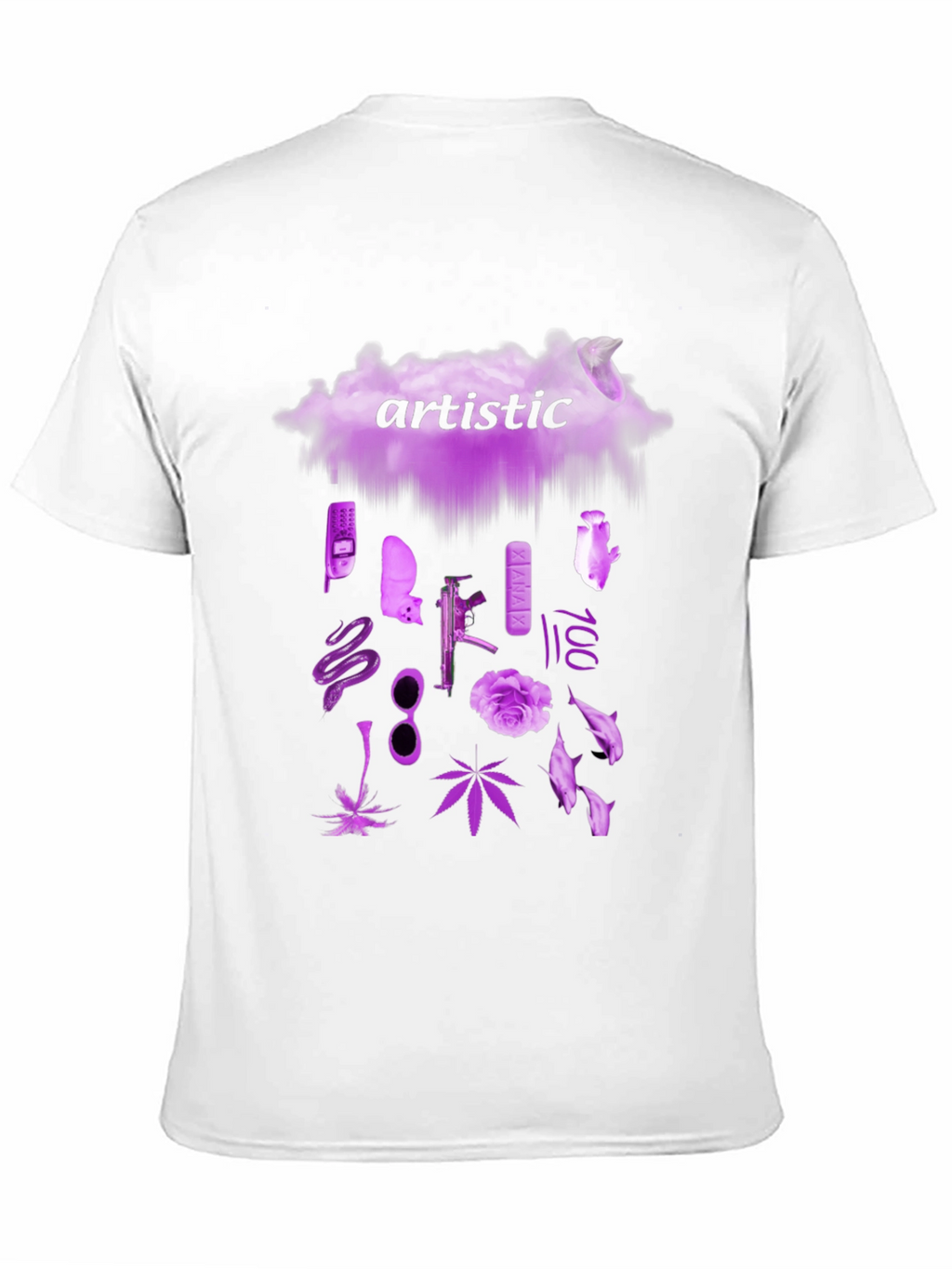 Artistic Graphic Print Crew Neck T-Shirt