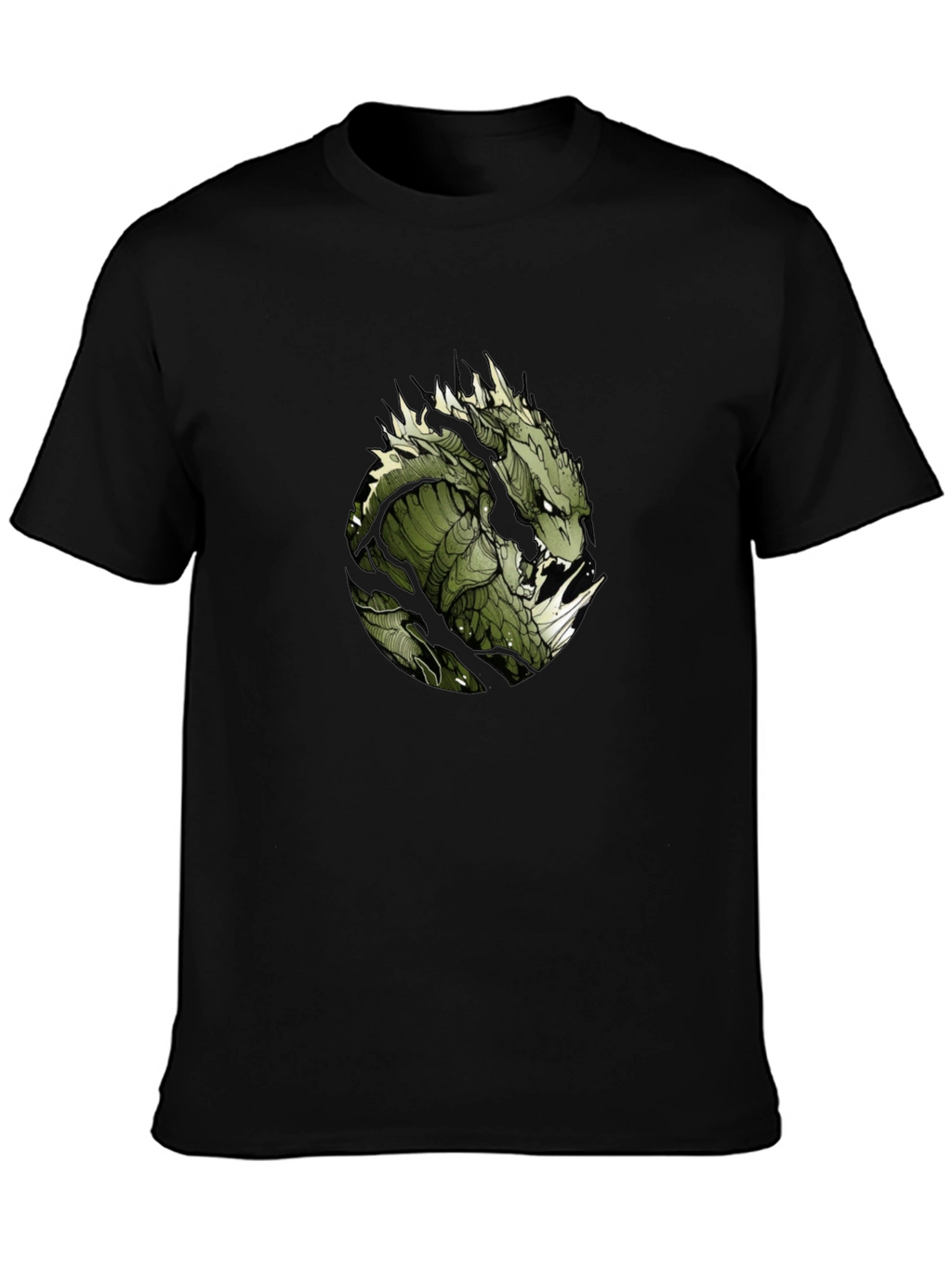 Green Dragon Graphic T-Shirt - Mens Black Tee