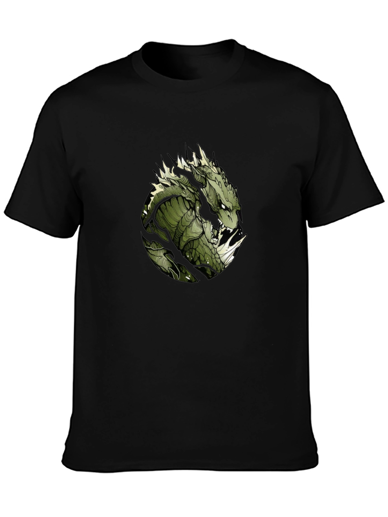 Green Dragon Graphic T-Shirt - Mens Black Tee