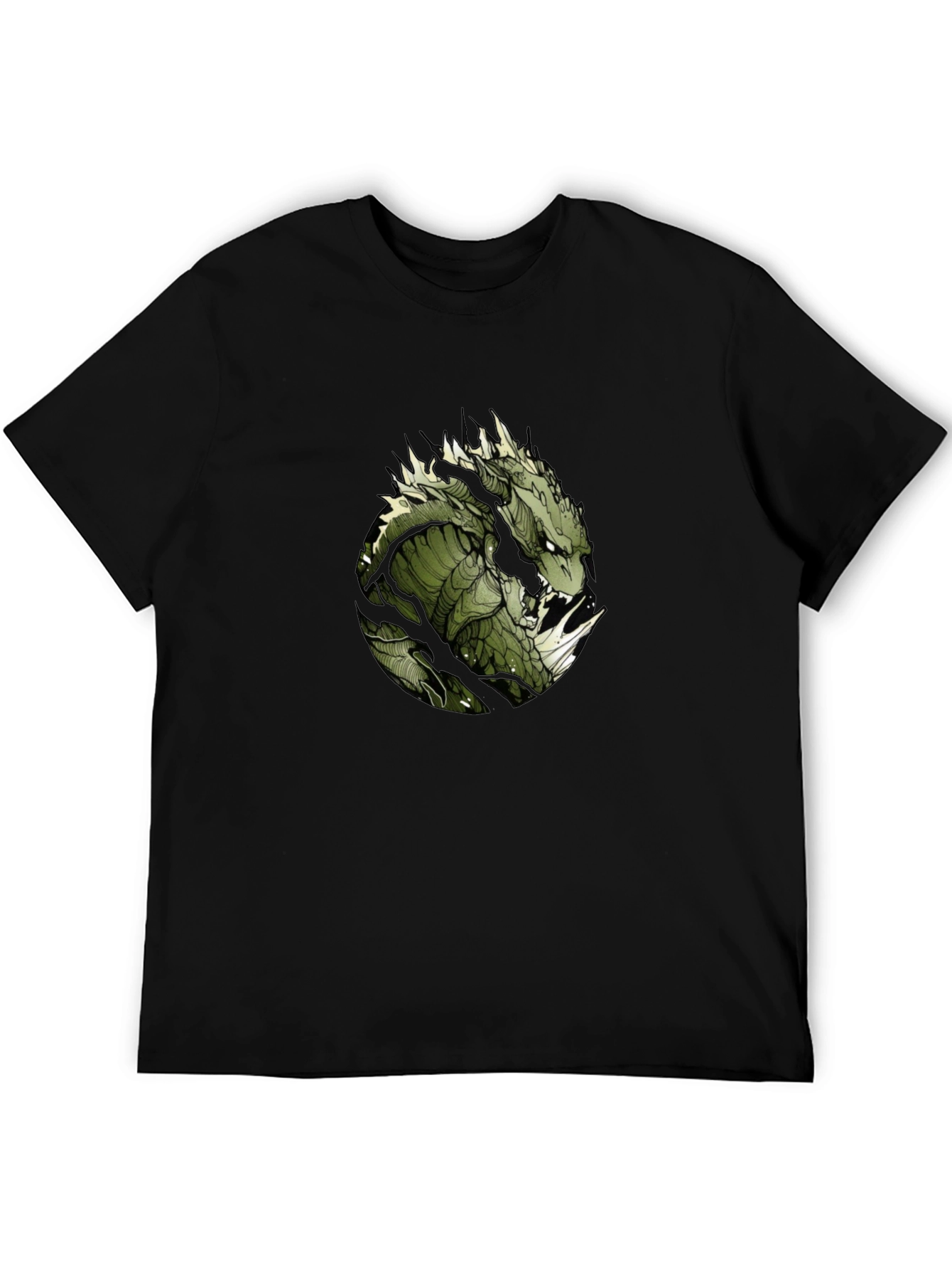 Green Dragon Graphic T-Shirt - Mens Black Tee