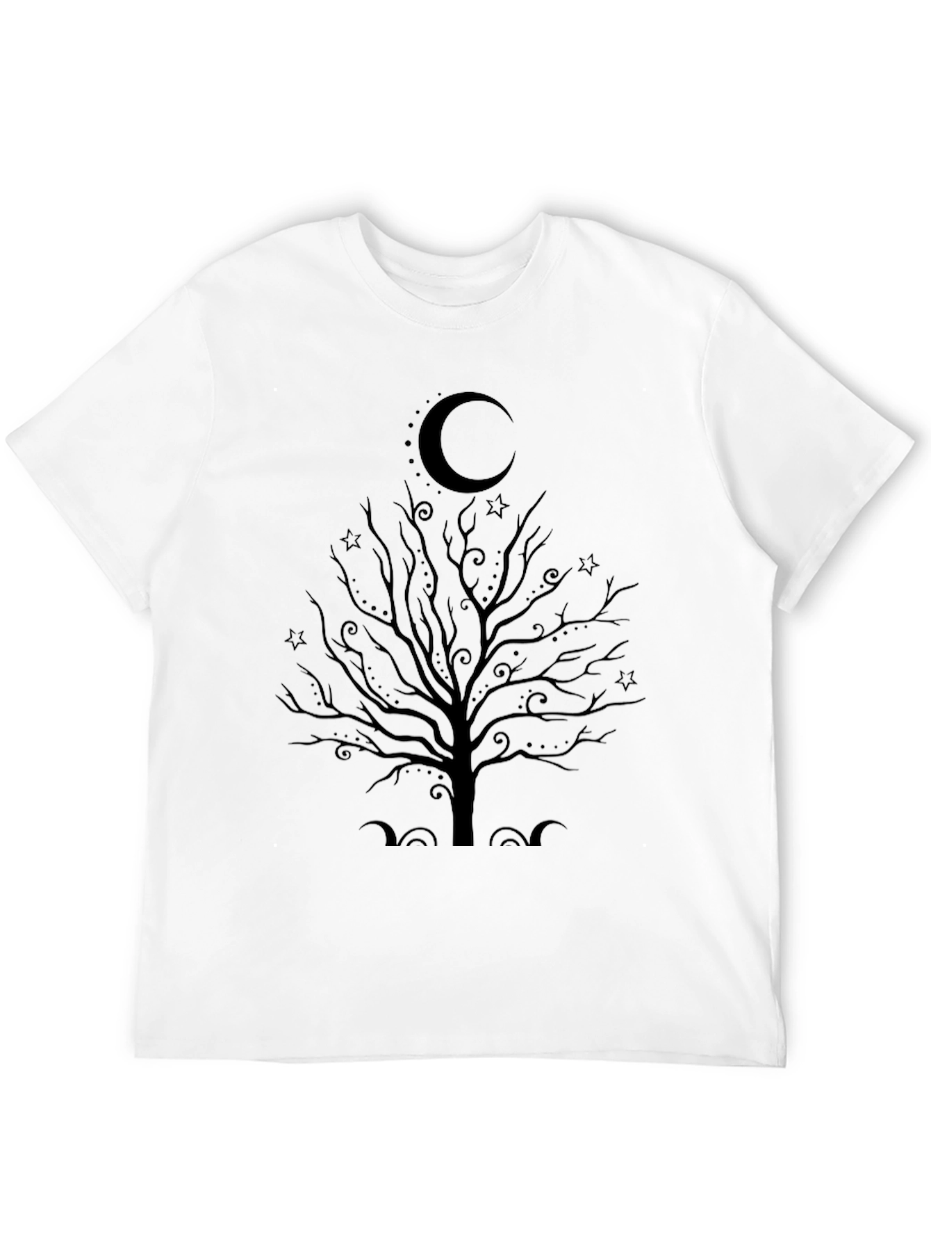 Moonlit Tree Graphic Tee - Unique Unisex Black T-Shirt