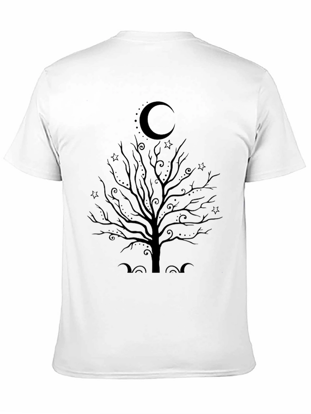 Moonlit Tree Graphic Tee - Unique Unisex Black T-Shirt
