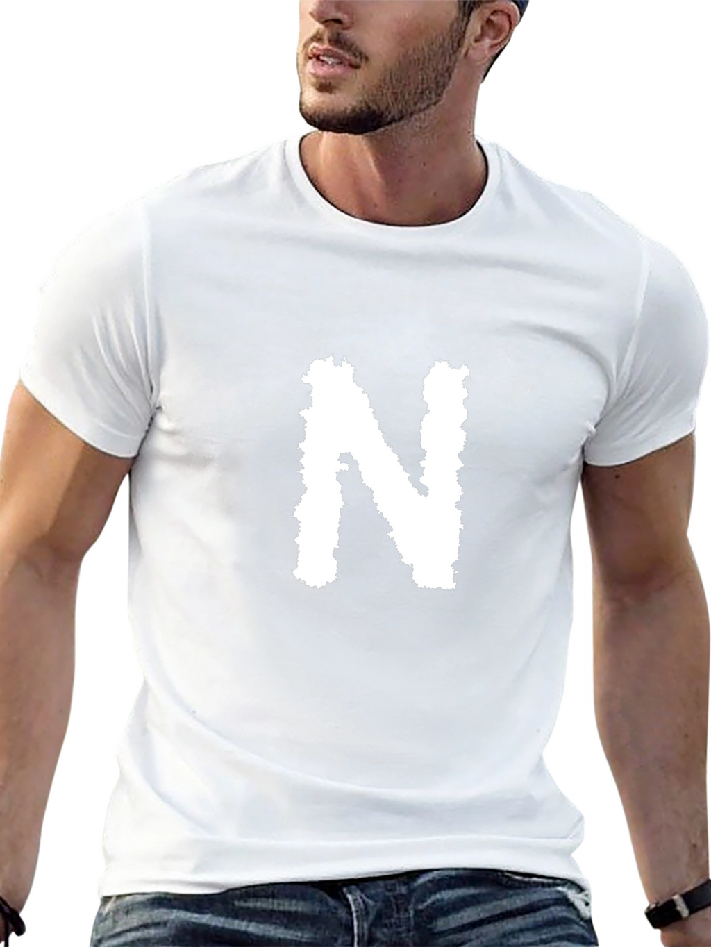 Black T-Shirt with White N