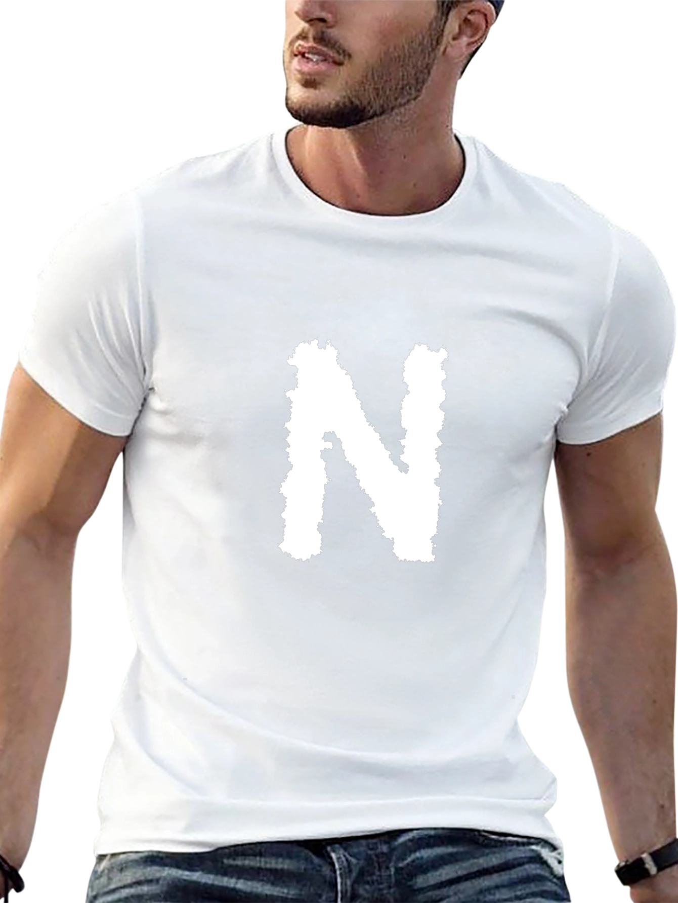 Black T-Shirt with White N