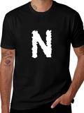 Black T-Shirt with White N