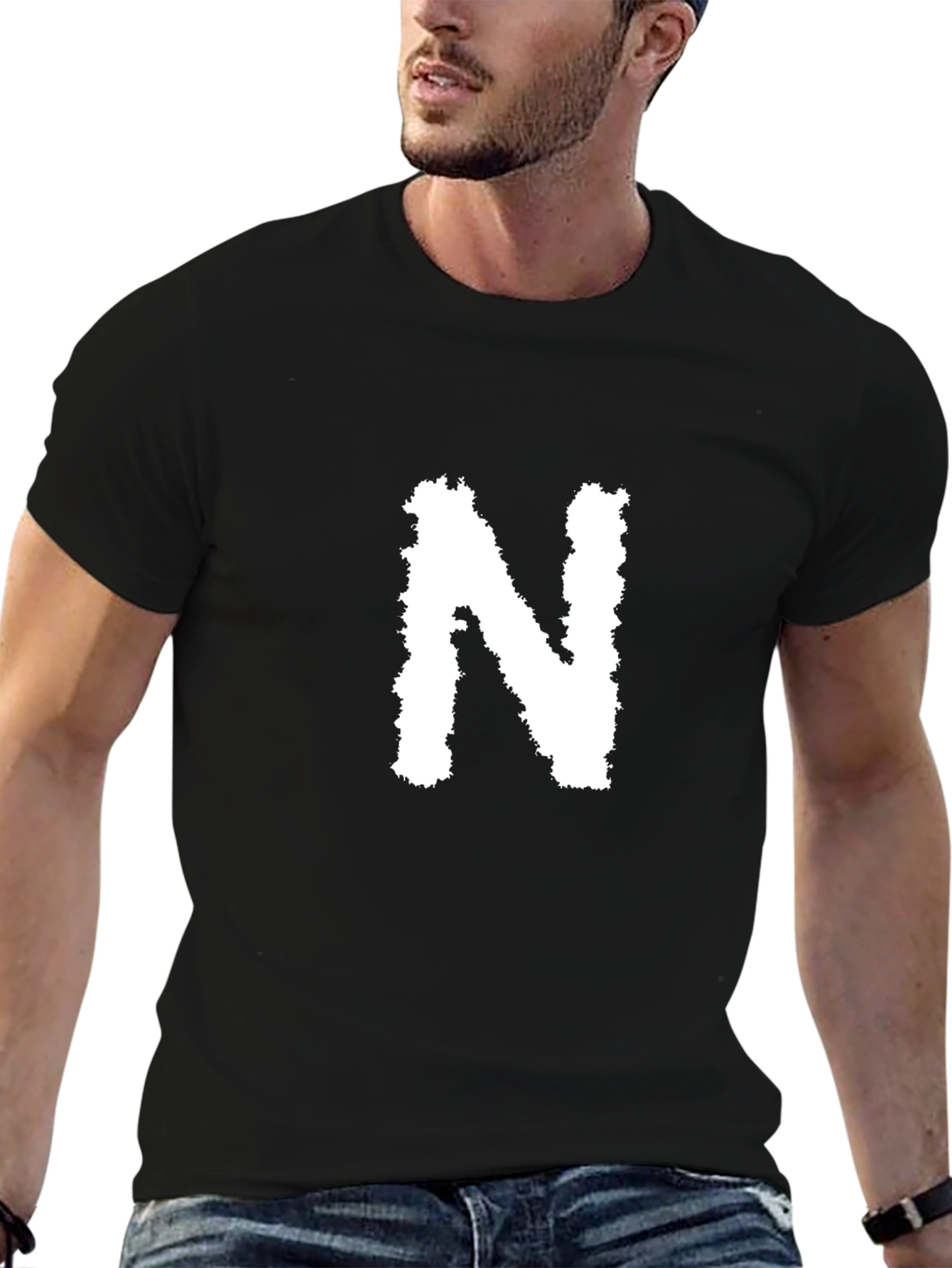 Black T-Shirt with White N