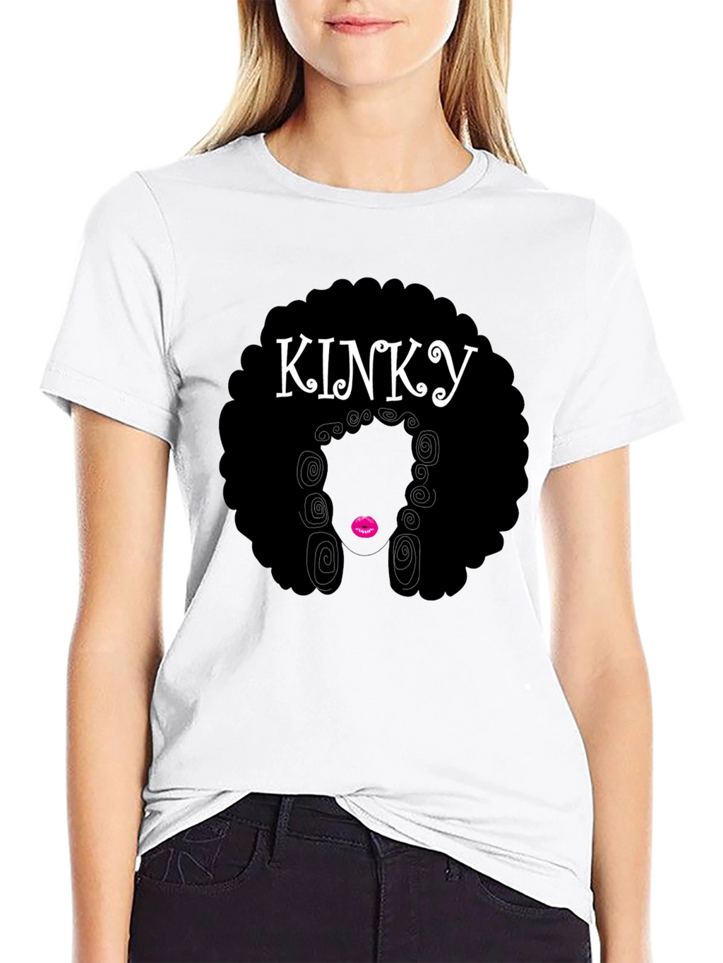 KINKY Afro Graphic T-Shirt - Black