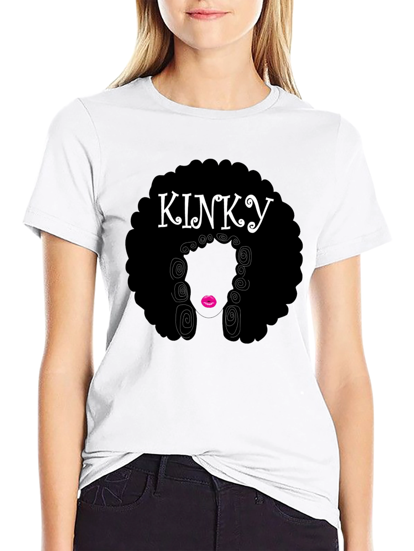 KINKY Afro Graphic T-Shirt - Black