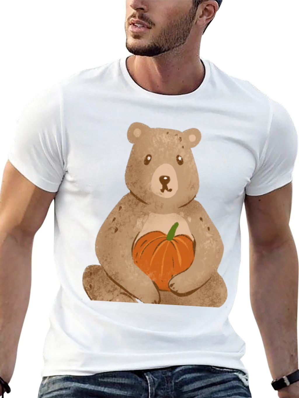 Bear Hugging Pumpkin T-Shirt - Cute Fall Apparel