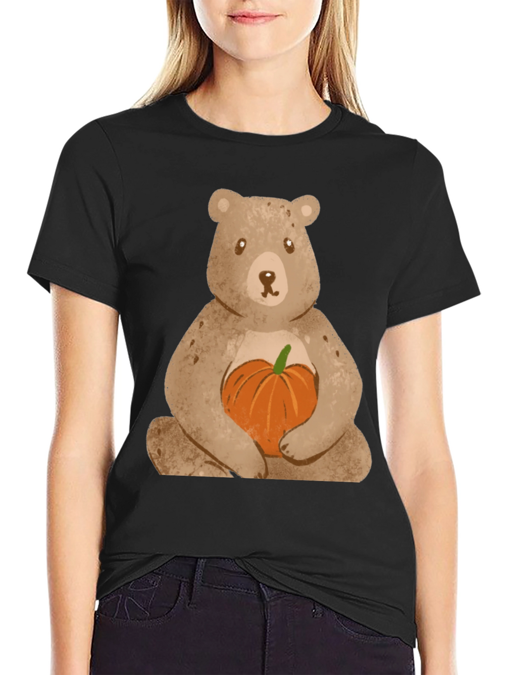 Bear Hugging Pumpkin T-Shirt - Cute Fall Apparel