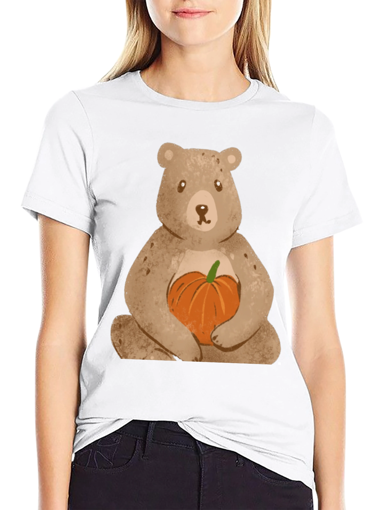 Bear Hugging Pumpkin T-Shirt - Cute Fall Apparel