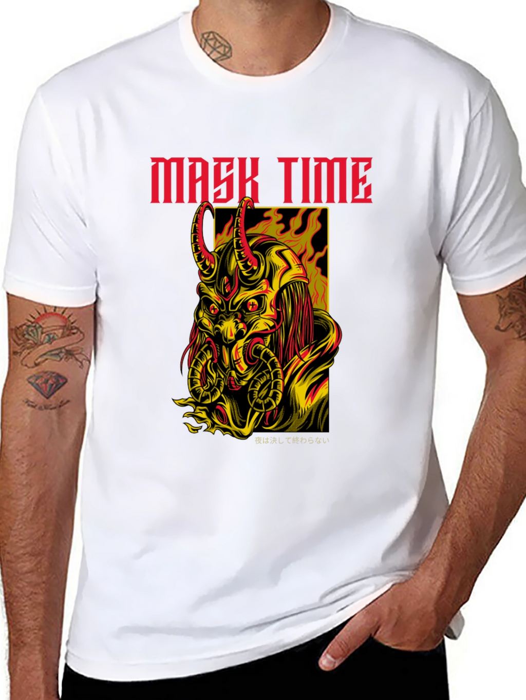 Mask Time Graphic Tee - Dark Aesthetic