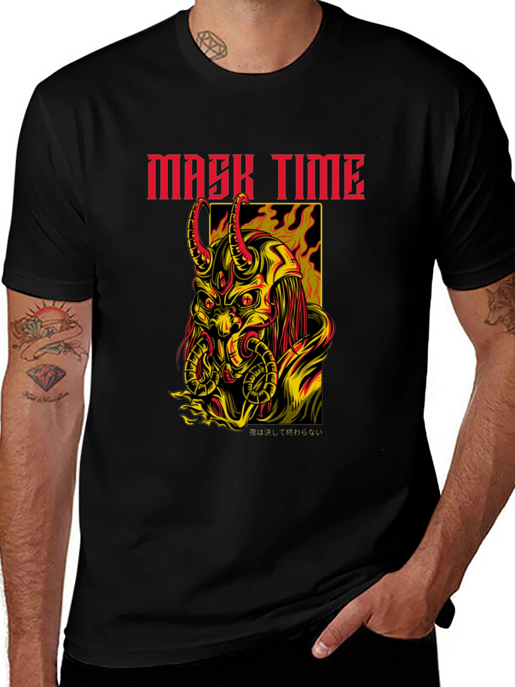 Mask Time Graphic Tee - Dark Aesthetic