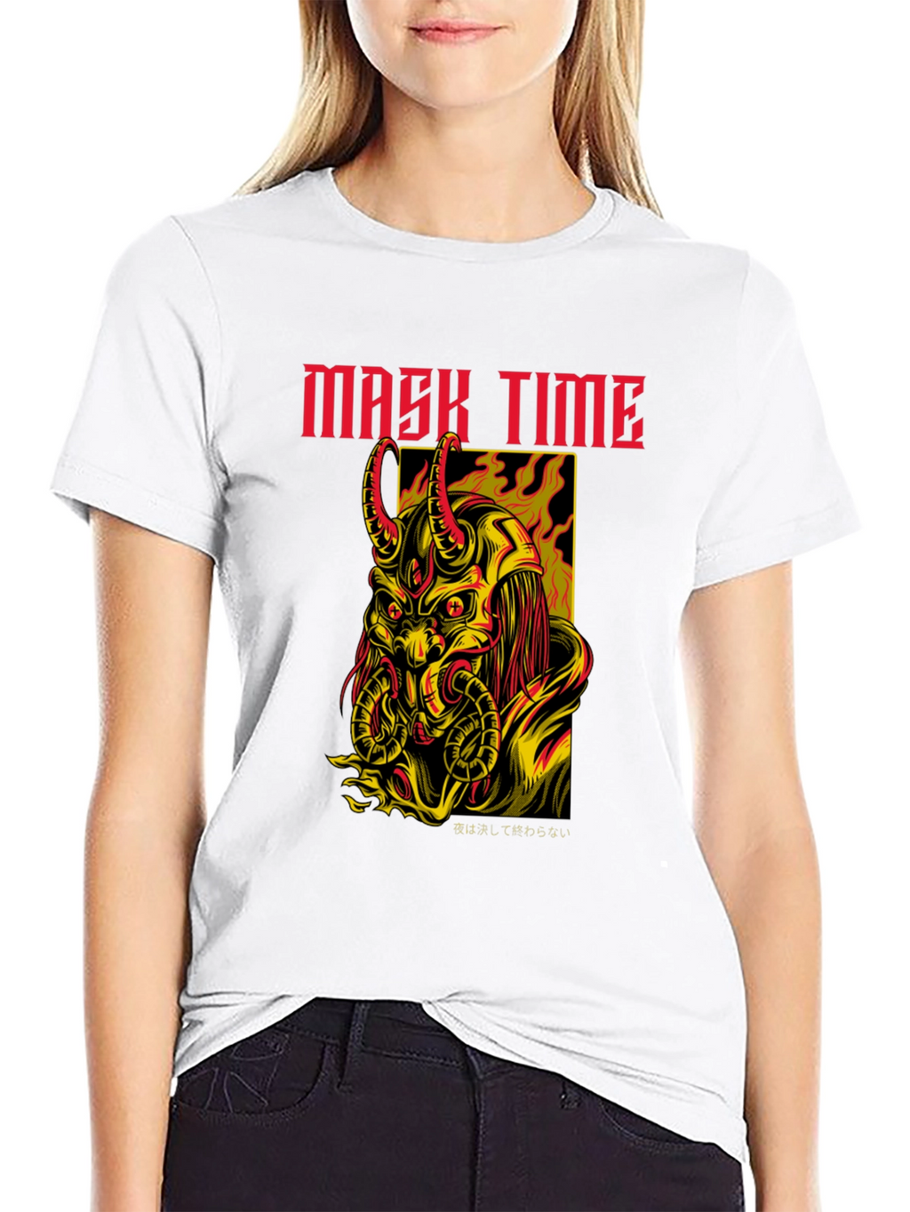 Mask Time Graphic Tee - Dark Aesthetic