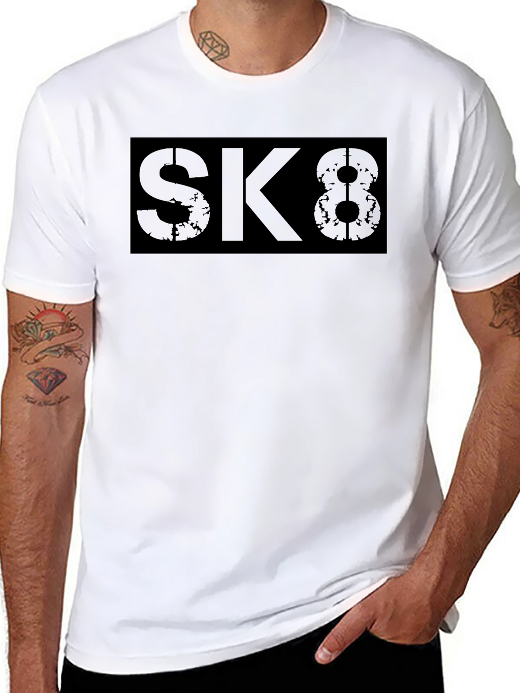 SK8 Black Graphic T-Shirt - Urban Style Tee