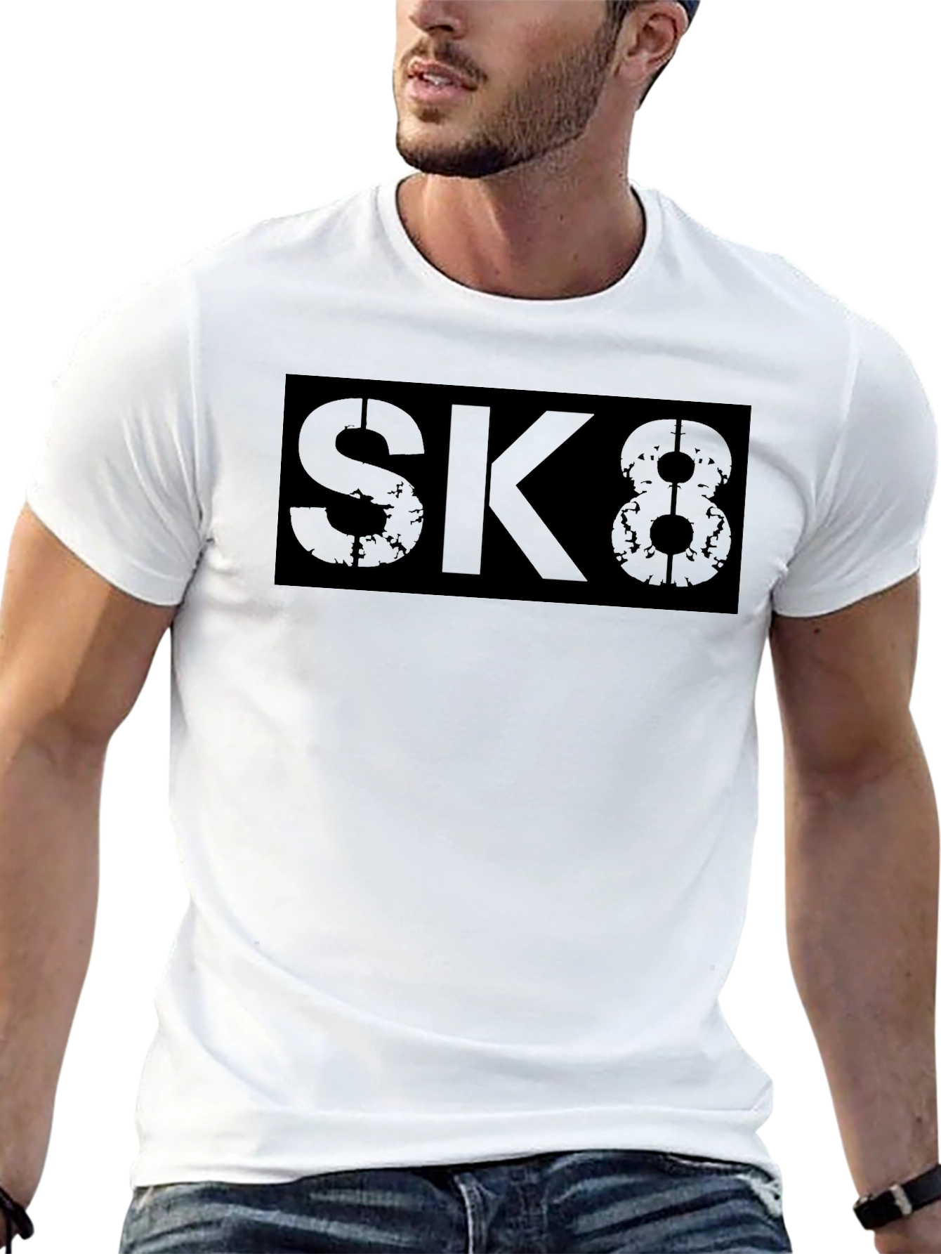 SK8 Black Graphic T-Shirt - Urban Style Tee