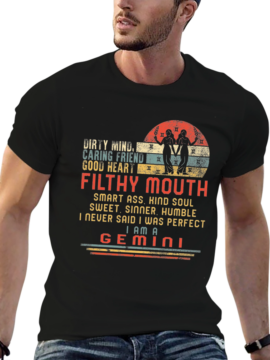 Gemini Zodiac Graphic T-Shirt - Filthy Mouth
