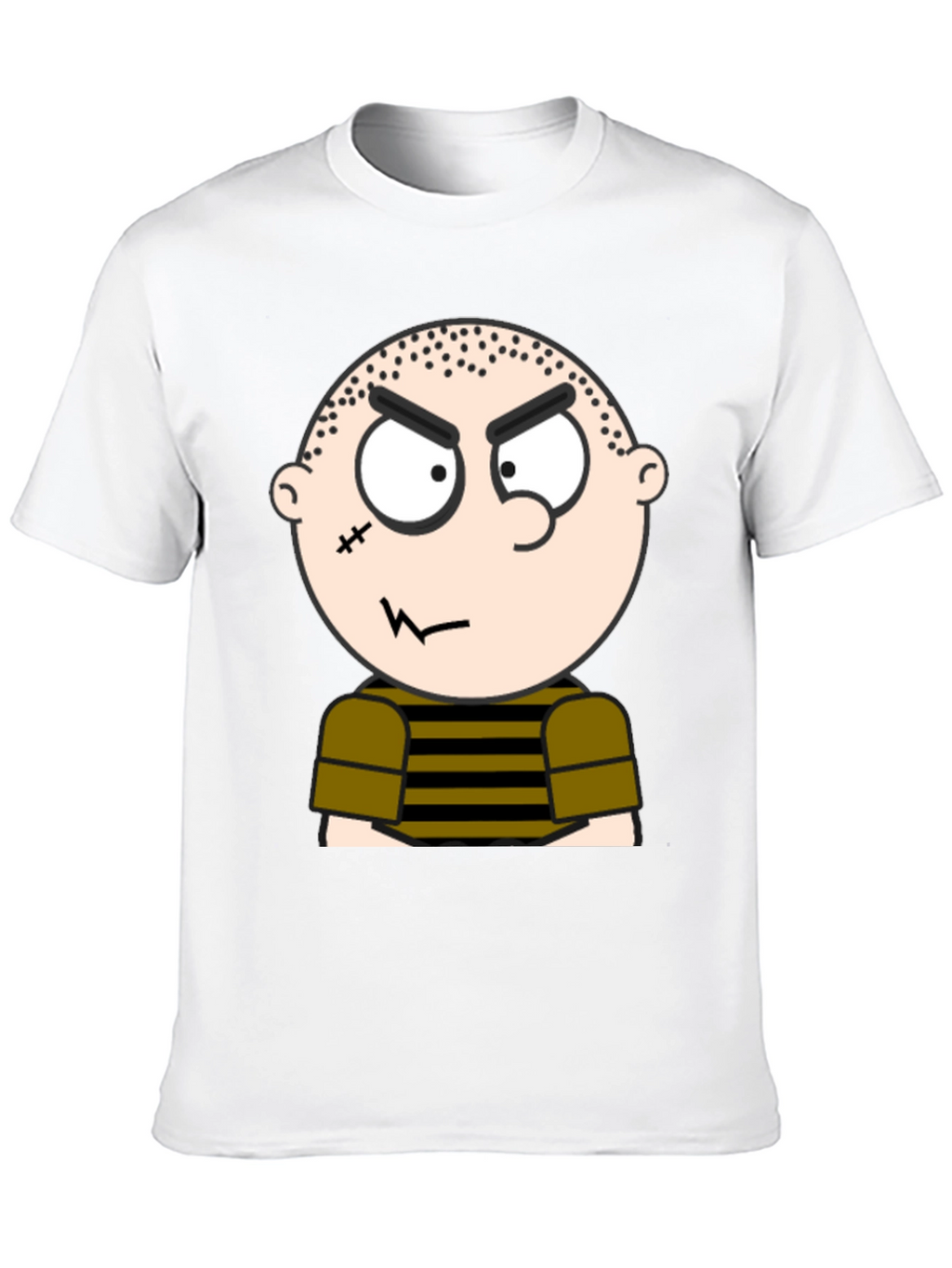 Mens Black T-Shirt with Cartoon Graphic