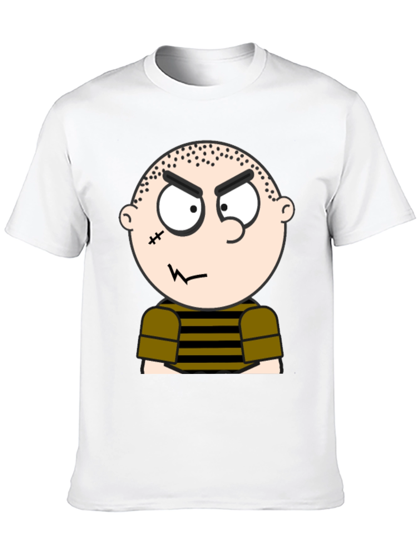 Mens Black T-Shirt with Cartoon Graphic