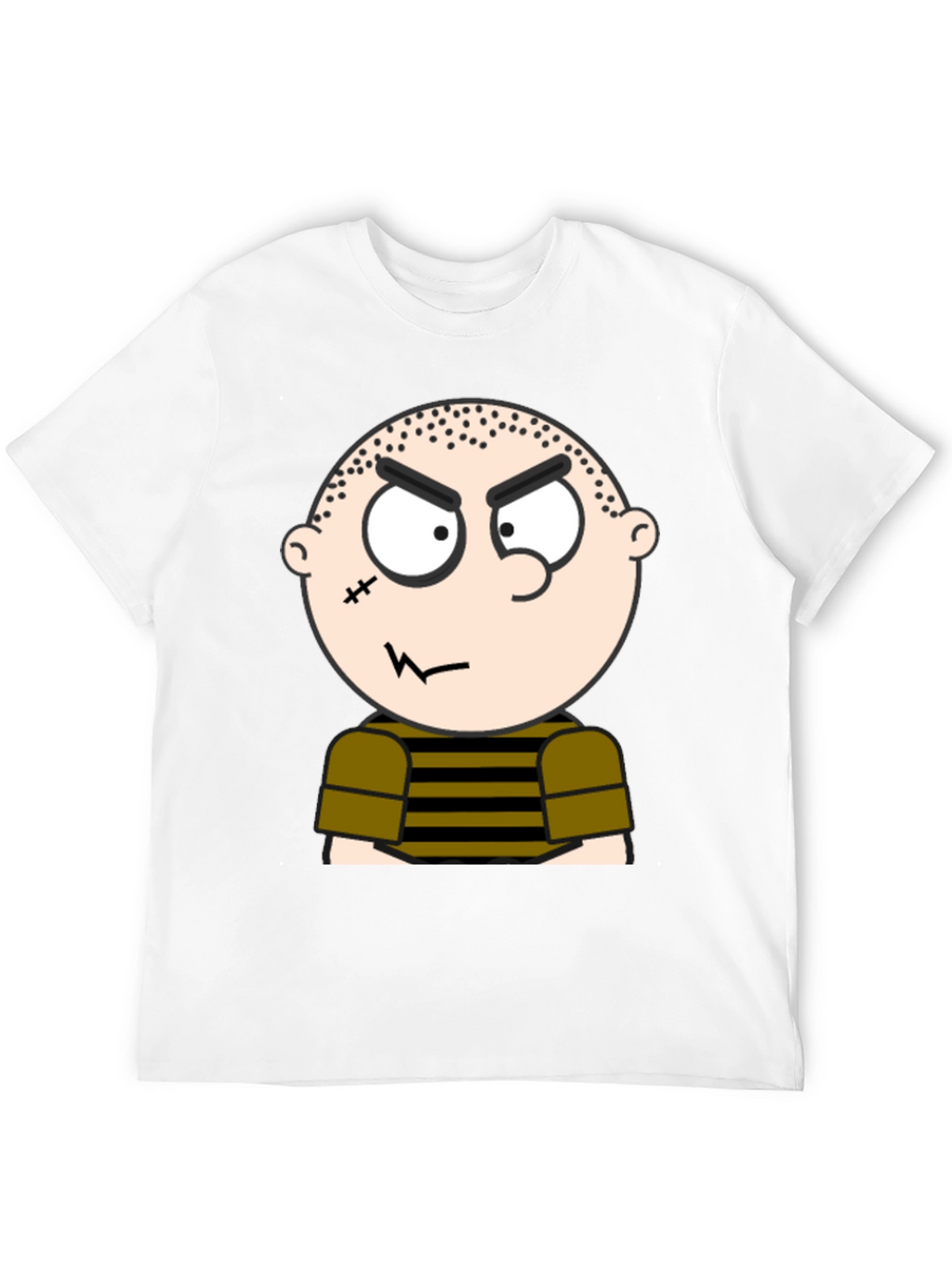 Mens Black T-Shirt with Cartoon Graphic