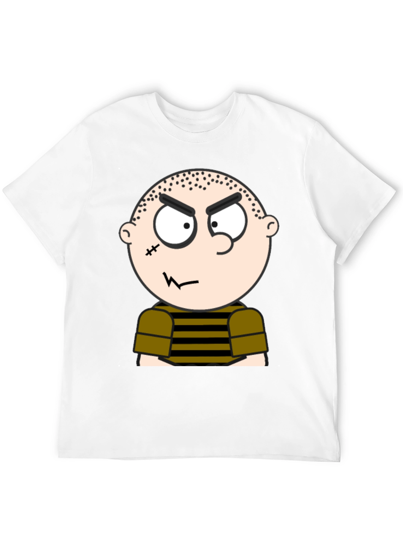 Mens Black T-Shirt with Cartoon Graphic