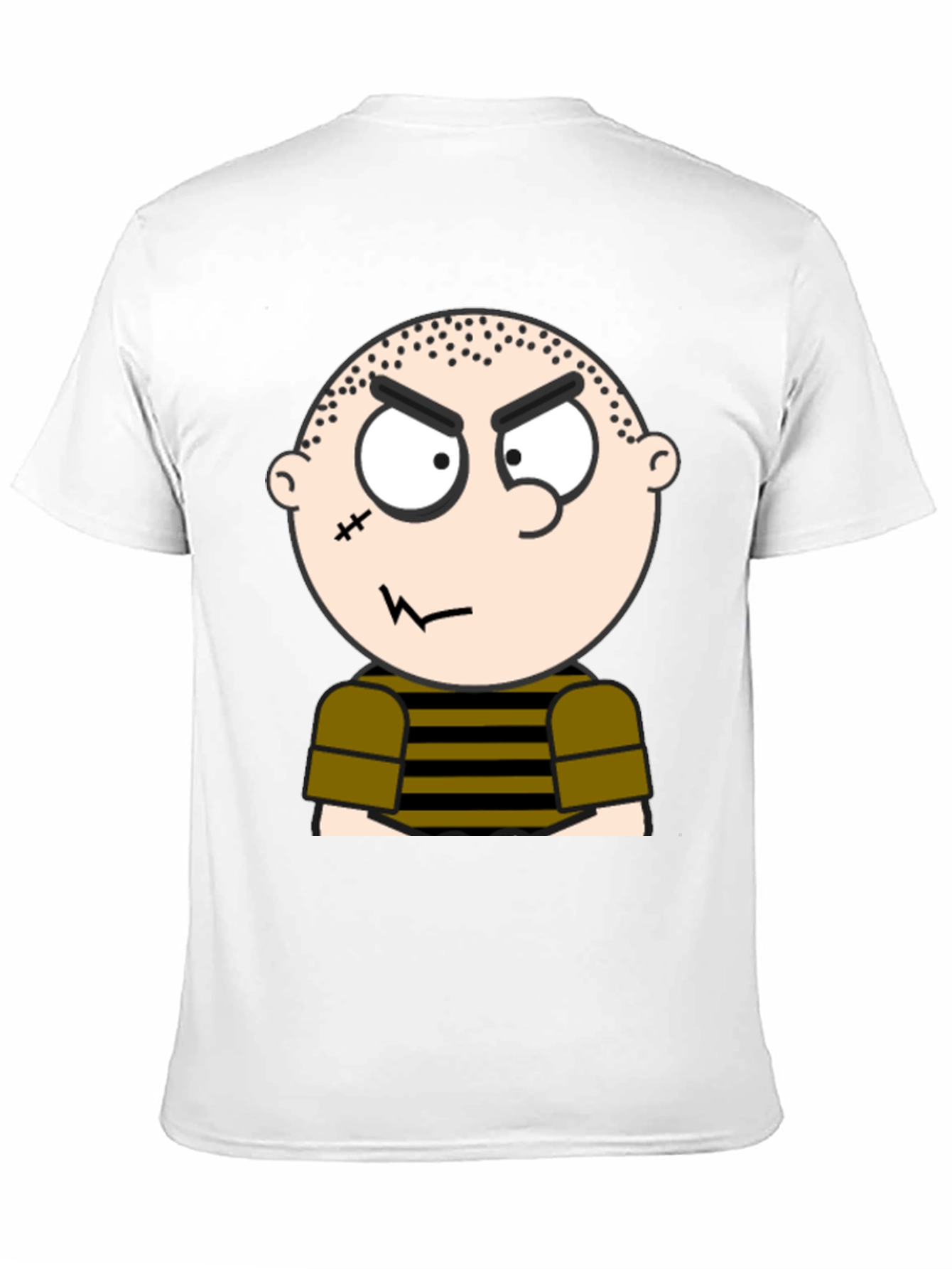 Mens Black T-Shirt with Cartoon Graphic