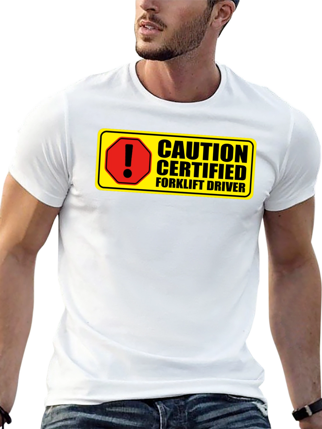 Caution Certified Forklift Driver Novelty Graphic Tee