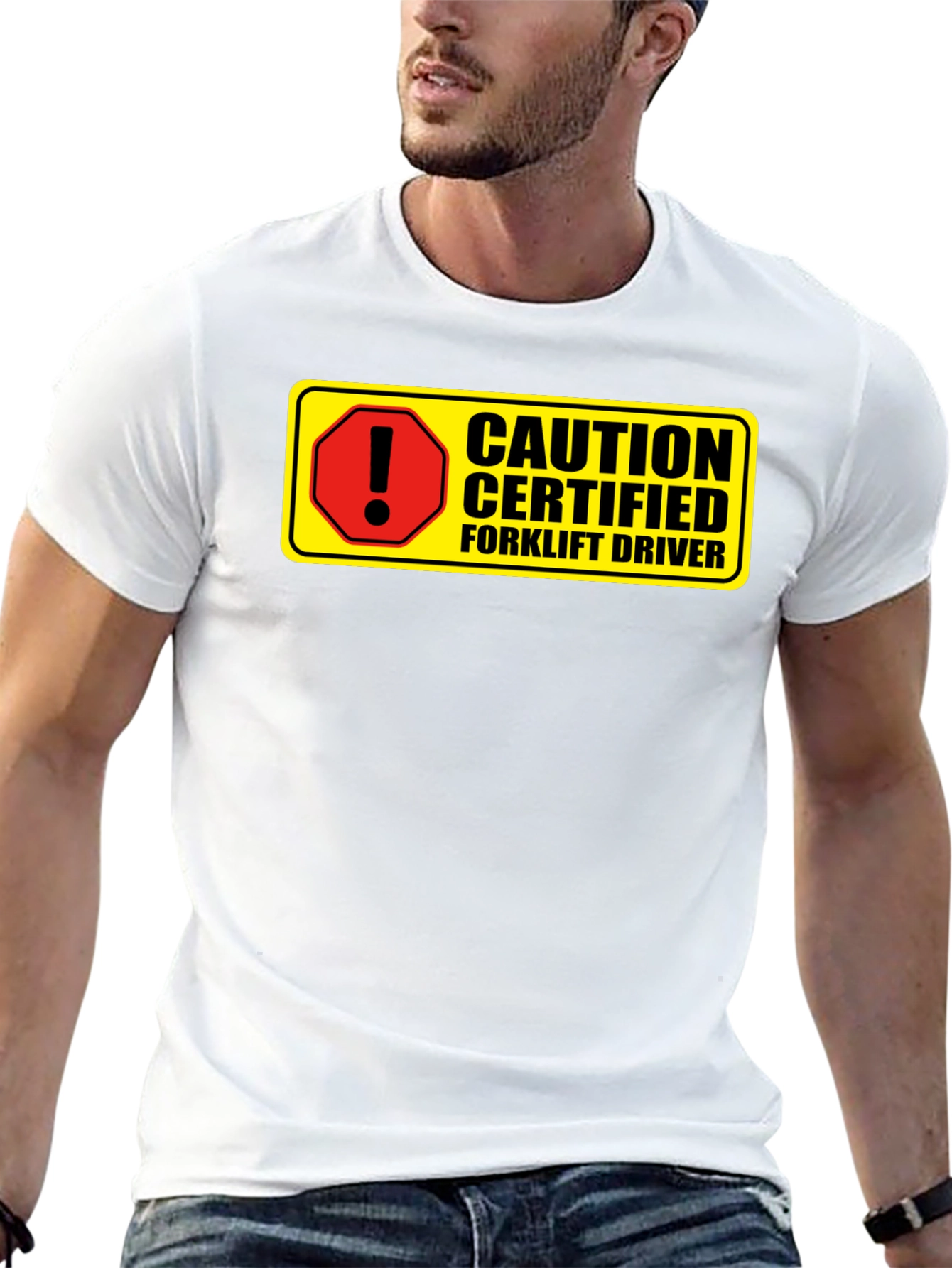 Caution Certified Forklift Driver Novelty Graphic Tee