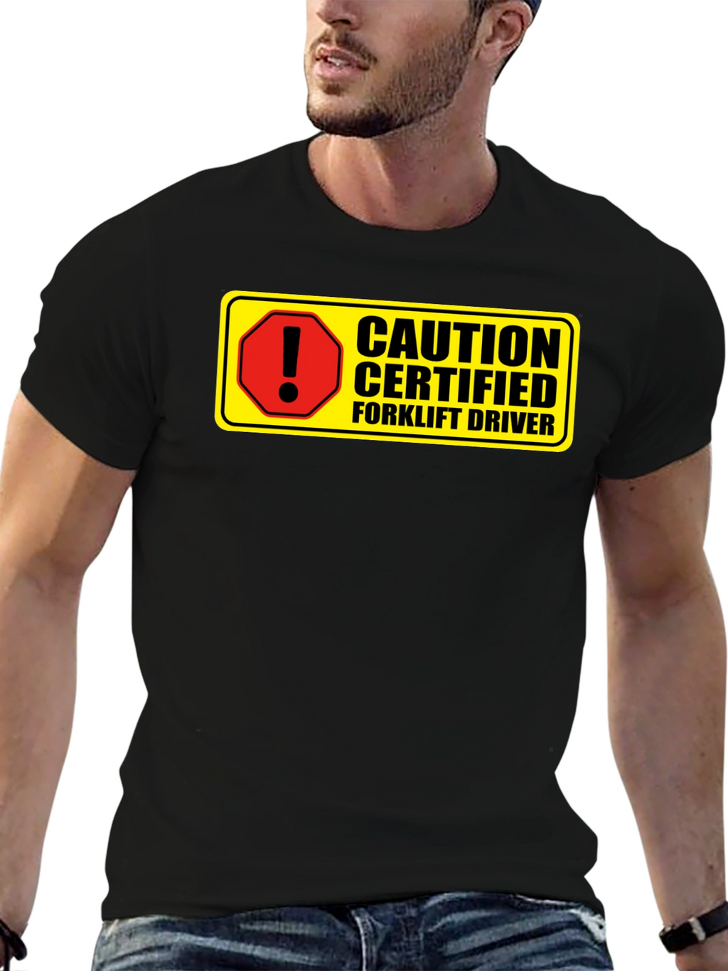 Caution Certified Forklift Driver Novelty Graphic Tee