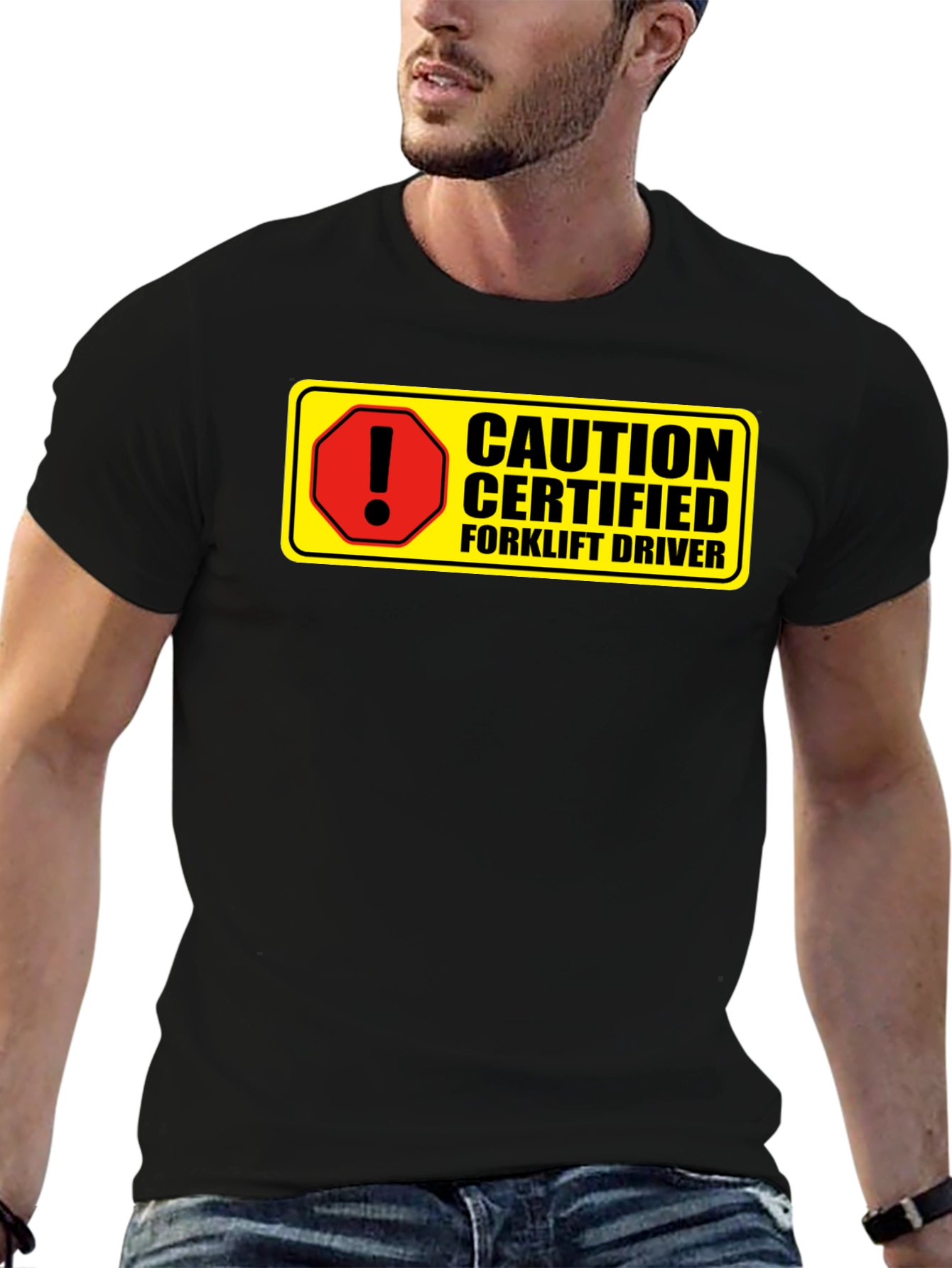 Caution Certified Forklift Driver Novelty Graphic Tee