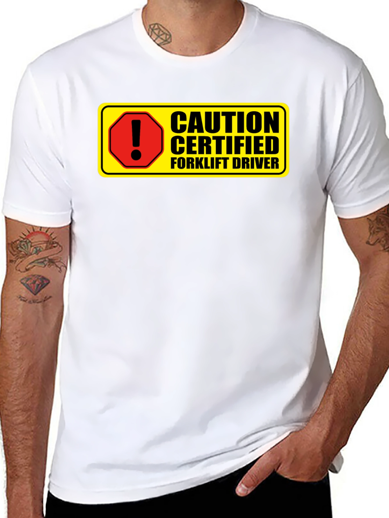 Caution Certified Forklift Driver Novelty Graphic Tee