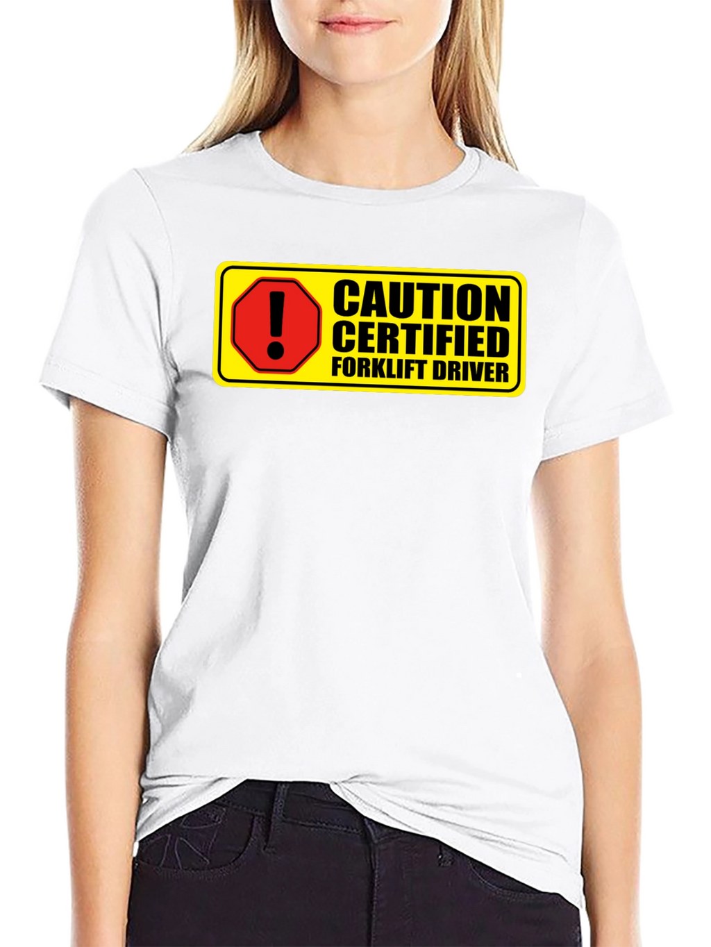 Caution Certified Forklift Driver Novelty Graphic Tee