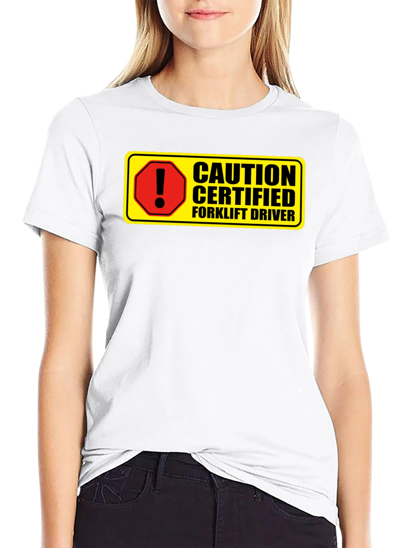 Caution Certified Forklift Driver Novelty Graphic Tee