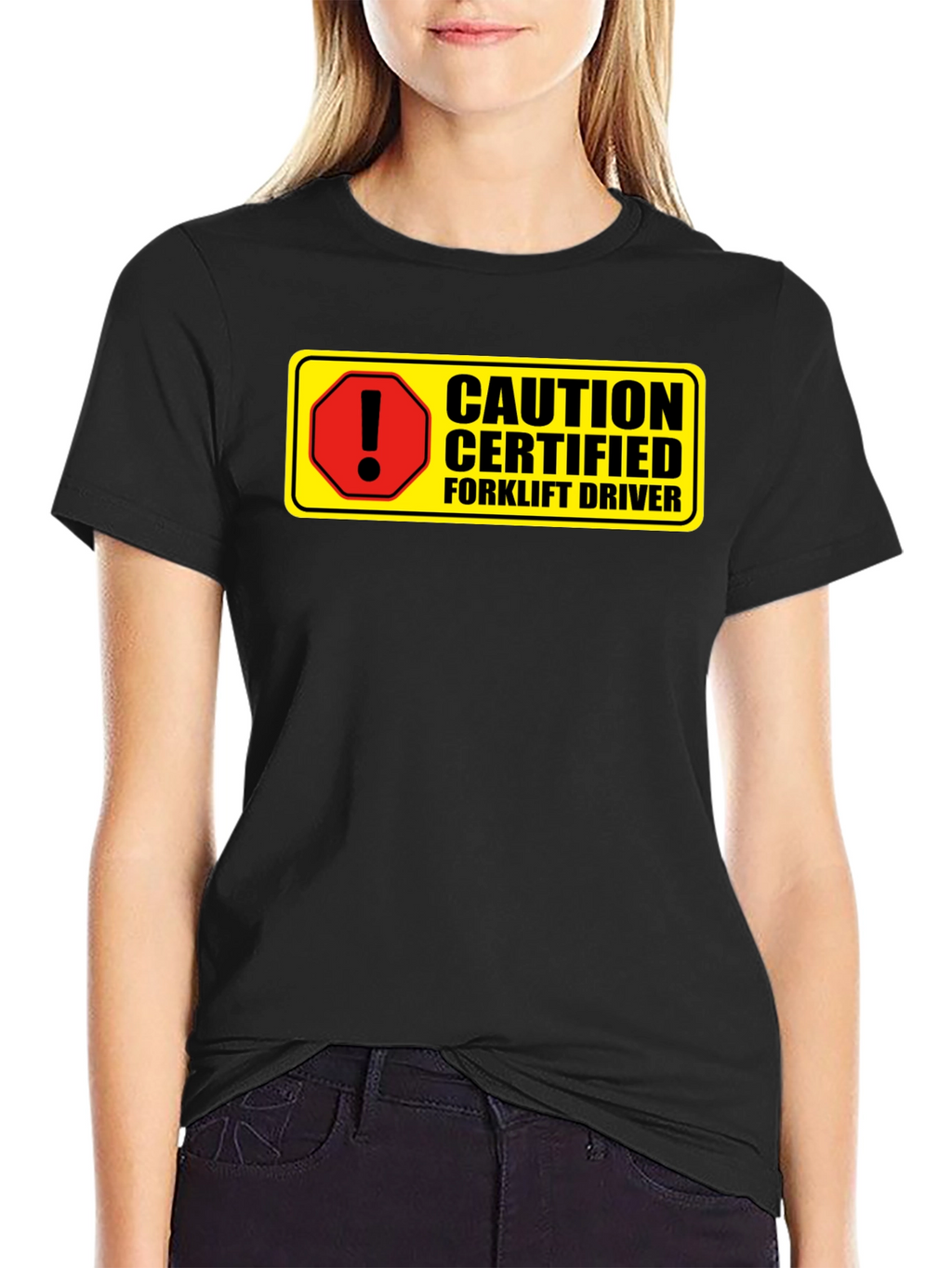 Caution Certified Forklift Driver Novelty Graphic Tee
