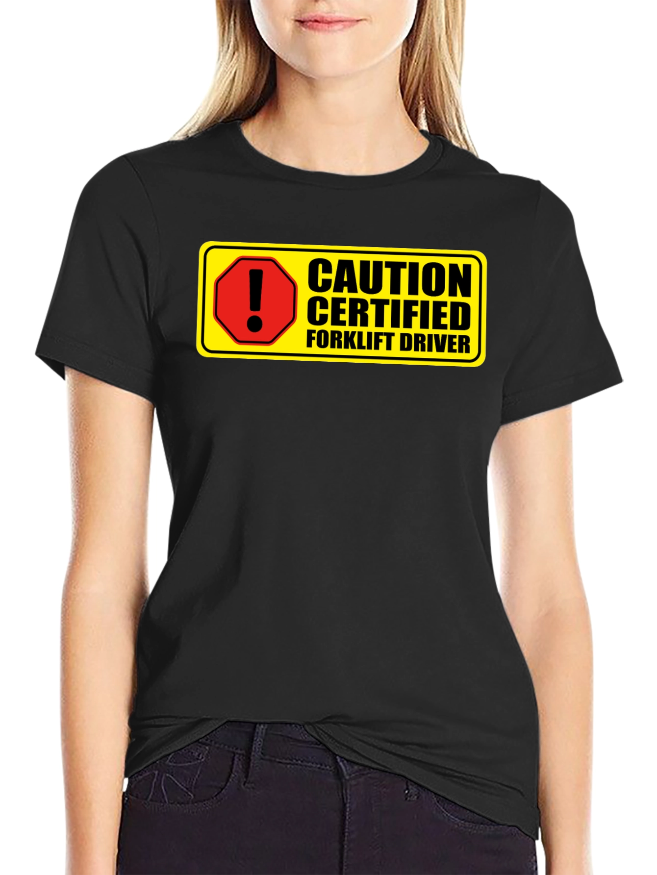 Caution Certified Forklift Driver Novelty Graphic Tee
