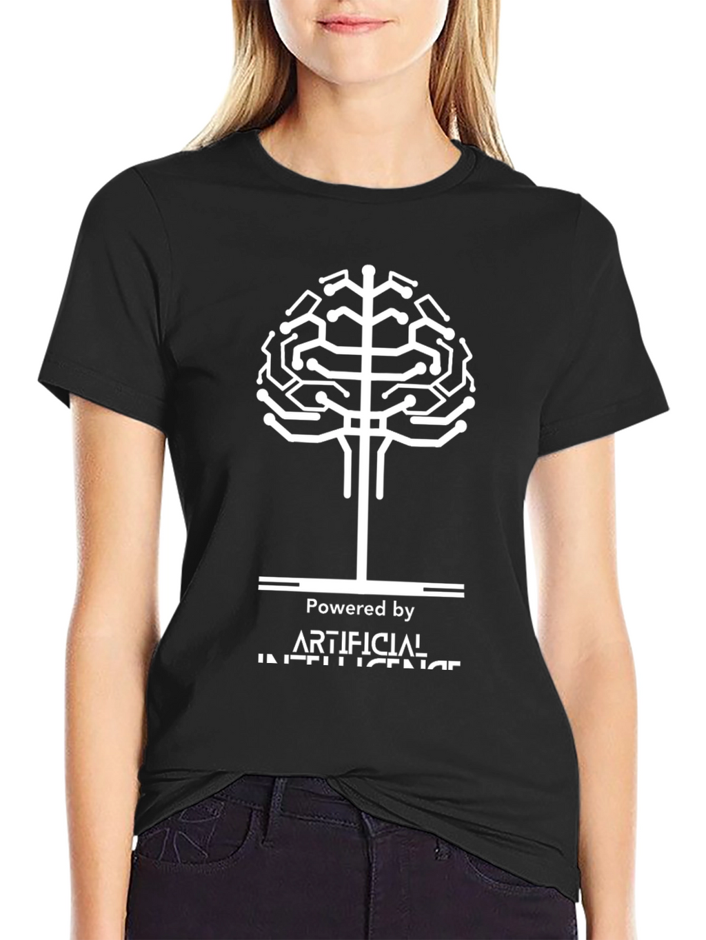 AI Powered Black T-Shirt - Artificial Intelligence Design