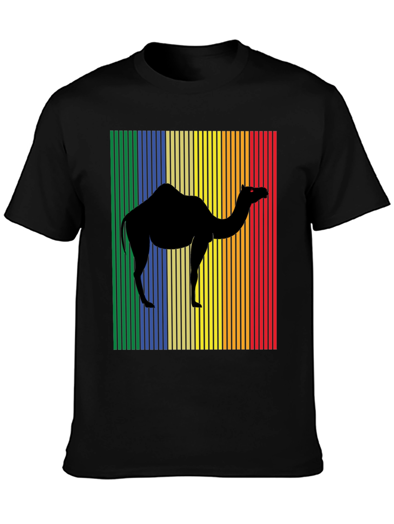 Retro Camel Graphic T-Shirt - Black Cotton Tee