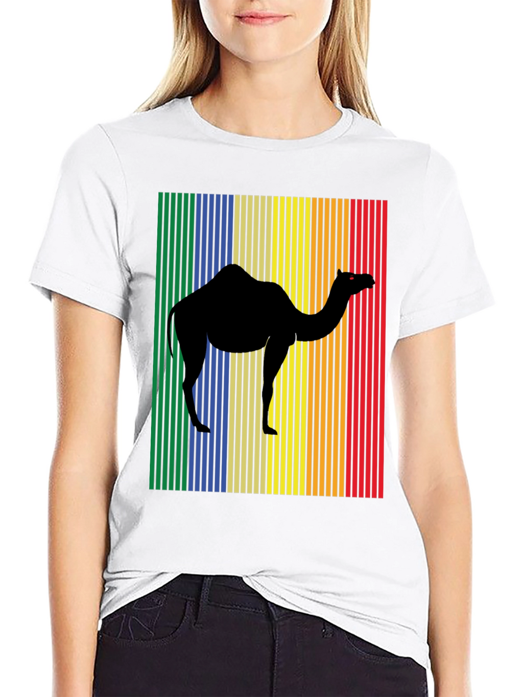 Retro Camel Graphic T-Shirt - Black Cotton Tee
