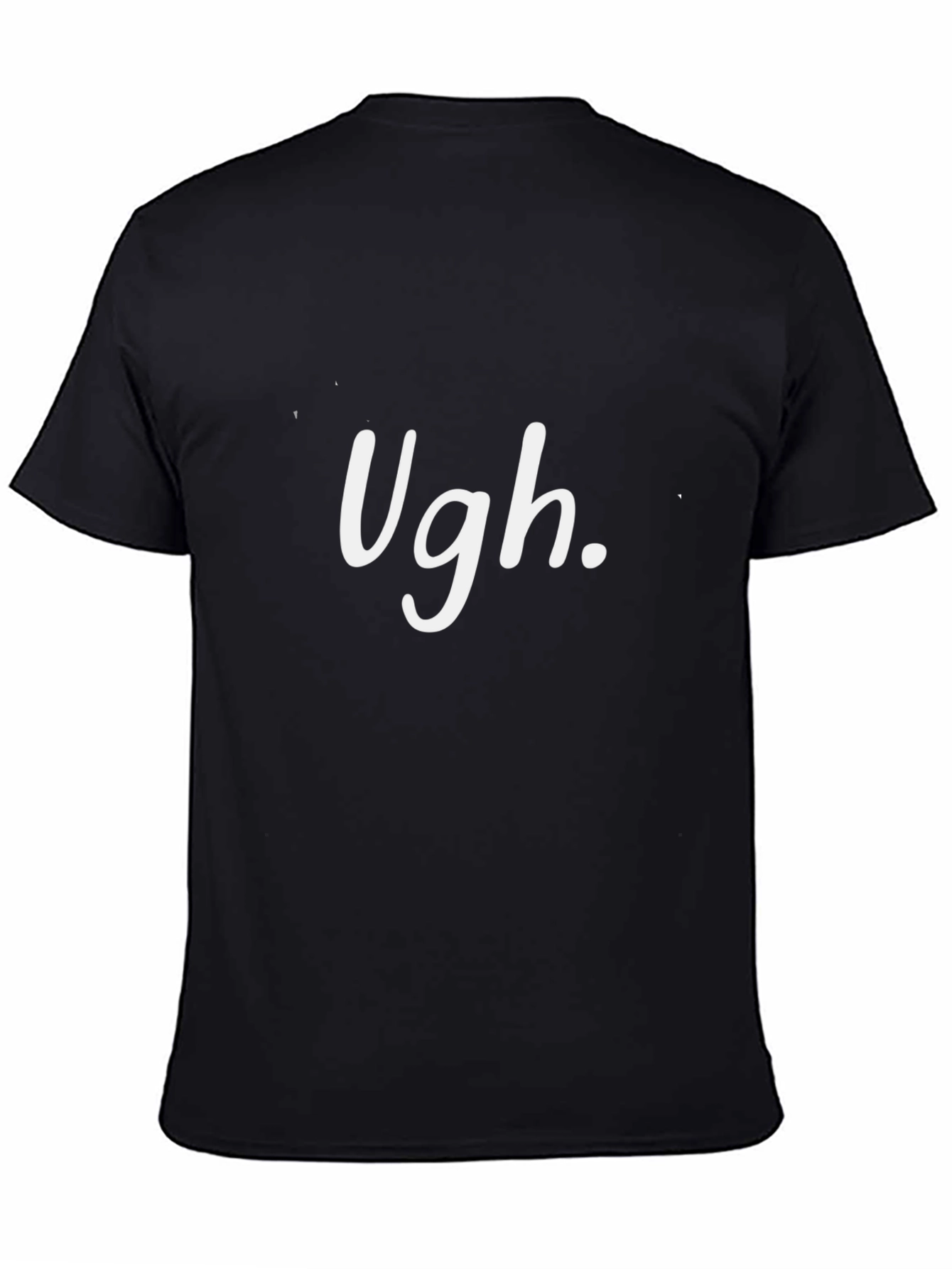 Ugh T-Shirt - Mens Black Crew Neck Tee
