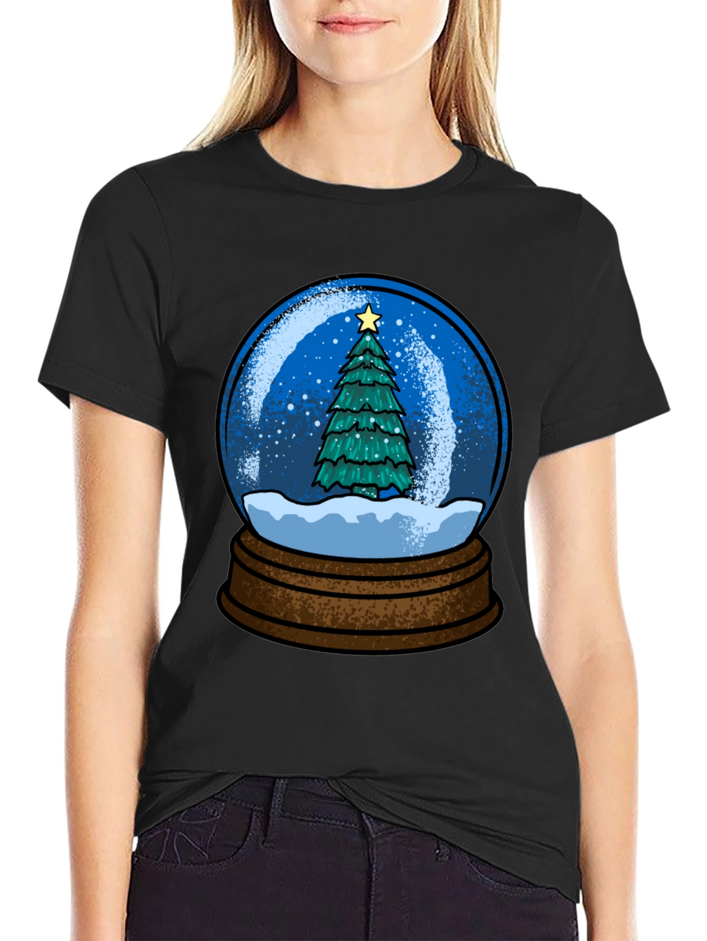 Christmas Snow Globe Tree Graphic T-Shirt