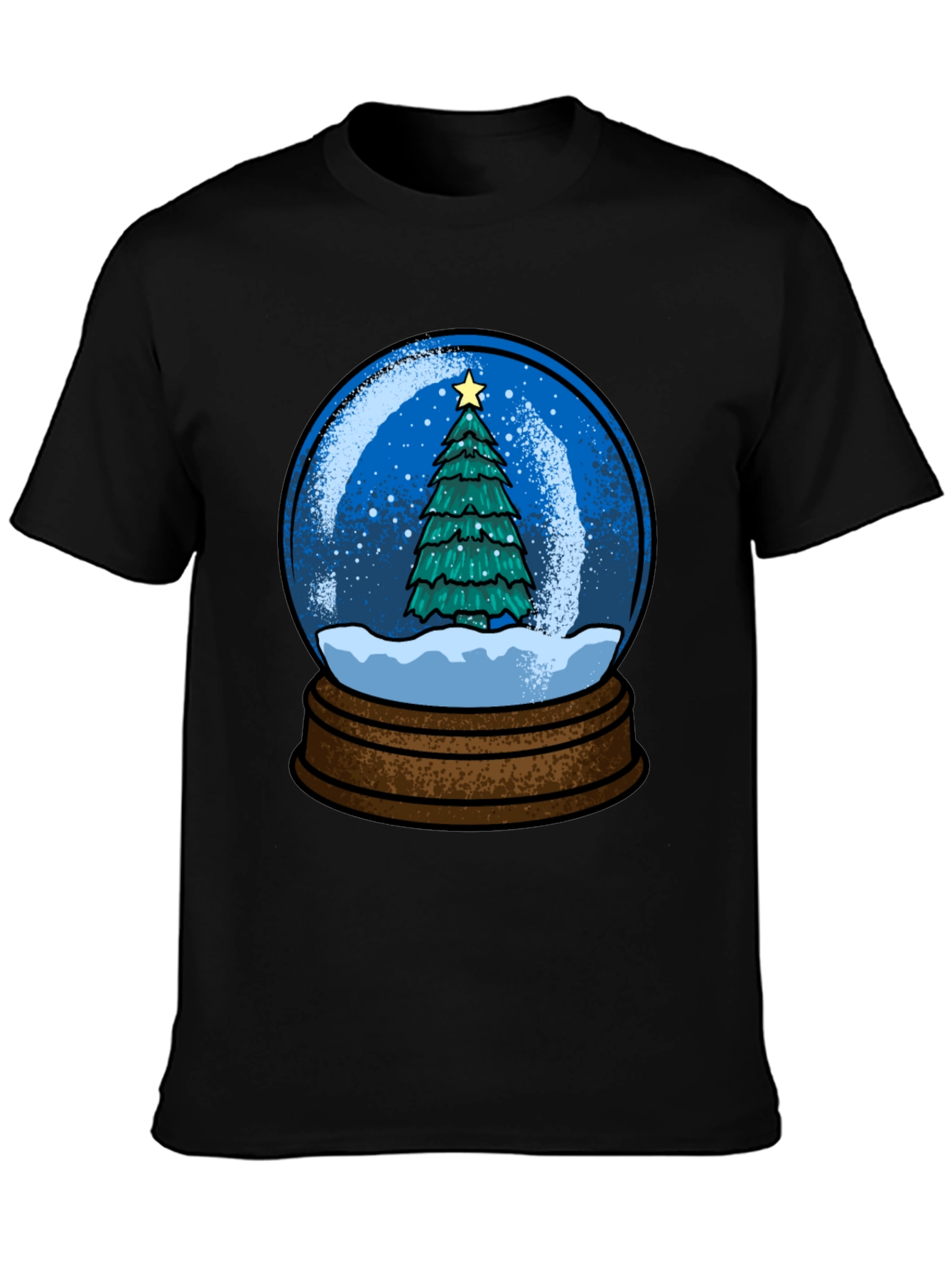 Christmas Snow Globe Tree Graphic T-Shirt