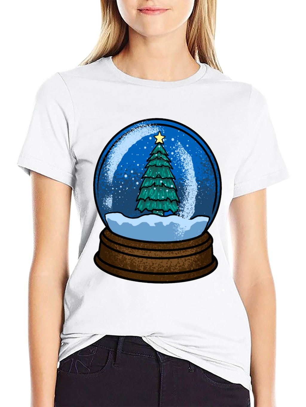 Christmas Snow Globe Tree Graphic T-Shirt