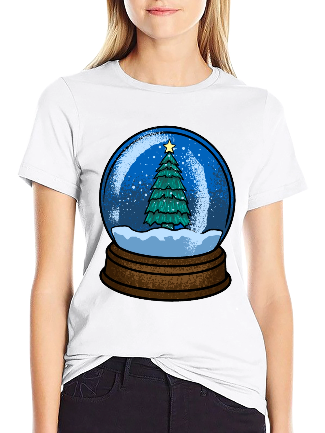 Christmas Snow Globe Tree Graphic T-Shirt