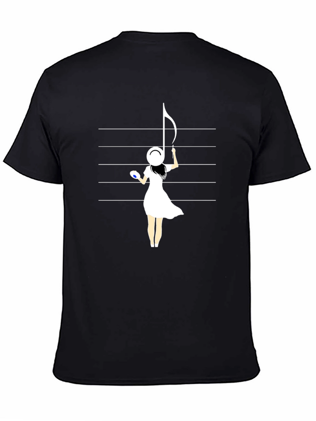 Musical Maiden Graphic Tee - Black Cotton Blend