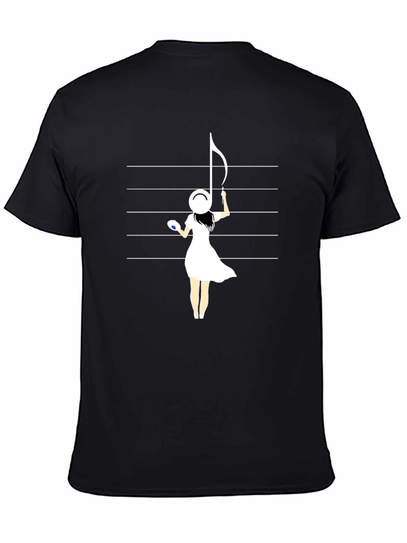 Musical Maiden Graphic Tee - Black Cotton Blend